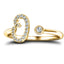 Fancy Diamond Initial 'O' Ring 0.11ct G/SI Quality in 9k Yellow Gold - All Diamond