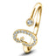 Fancy Diamond Initial 'O' Ring 0.11ct G/SI Quality in 9k Yellow Gold - All Diamond