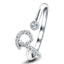 Fancy Diamond Initial 'P' Ring 0.10ct G/SI Quality in 9k White Gold - All Diamond
