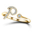 Fancy Diamond Initial 'P' Ring 0.10ct G/SI Quality in 9k Yellow Gold - All Diamond