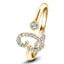 Fancy Diamond Initial 'Q' Ring 0.12ct G/SI Quality in 9k Yellow Gold