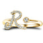 Fancy Diamond Initial 'R' Ring 0.11ct G/SI Quality in 9k Yellow Gold - All Diamond