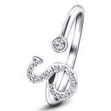 Fancy Diamond Initial 'S' Ring 0.10ct G/SI Quality in 9k White Gold - All Diamond