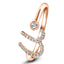 Fancy Diamond Initial 'U' Ring 0.10ct G/SI Quality in 9k Rose Gold