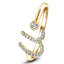 Fancy Diamond Initial 'U' Ring 0.10ct G/SI Quality in 9k Yellow Gold