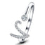 Fancy Diamond Initial 'V' Ring 0.11ct G/SI Quality in 9k White Gold