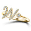 Fancy Diamond Initial 'W' Ring 0.14ct G/SI Quality in 9k Yellow Gold - All Diamond