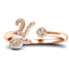 Fancy Diamond Initial 'Y' Ring 0.12ct G/SI Quality in 9k Rose Gold - All Diamond