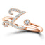 Fancy Diamond Initial 'Z' Ring 0.16ct G/SI Quality in 9k Rose Gold - All Diamond