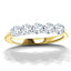 Five Stone Diamond Ring with 0.30ct G/SI Quality in 18k Yellow Gold - All Diamond