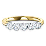 Five Stone Diamond Ring with 0.50ct G/SI Quality in 18k Yellow Gold - All Diamond