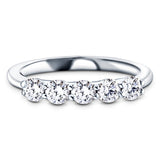 Five Stone Diamond Ring with 1.00ct G/SI Quality in Platinum - All Diamond