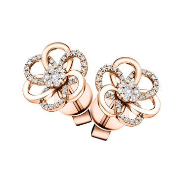 The Peacock Inspired 18k Rose Gold Diamond Studs - EFIF Diamonds – EF-IF  Diamond Jewellery