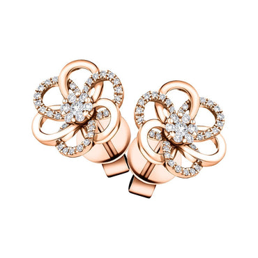 18ct Rose gold, diamond, earrings with south sea pearls