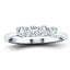 Four Stone Round Diamond Ring with 0.45ct G/SI in 18k White Gold - All Diamond