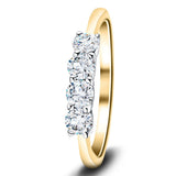 Four Stone Round Diamond Ring with 0.45ct G/SI in 18k Yellow Gold - All Diamond