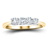 Four Stone Round Diamond Ring with 0.45ct G/SI in 18k Yellow Gold - All Diamond