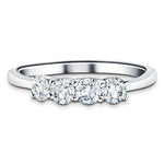 Four Stone Round Diamond Ring with 0.75ct G/SI in 18k White Gold - All Diamond