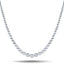 Graduated Rub Over Diamond Tennis Necklace 3.85ct G/SI 18k White Gold - All Diamond
