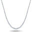 Graduated Rub Over Diamond Tennis Necklace 3.85ct G/SI 18k White Gold - All Diamond