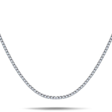 Gold Bezel Diamond Graduated Half Tennis Necklace - Monisha Melwani Jewelry