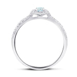 Halo Aquamarine 0.20ct and Diamond 0.22ct Ring in 18K White Gold - All Diamond