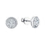 Halo Cluster Diamond Round Earrings 1.30ct G/SI in 18k White Gold 10.2mm - All Diamond