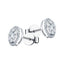 Halo Cluster Diamond Round Earrings 1.30ct G/SI in 18k White Gold 10.2mm - All Diamond