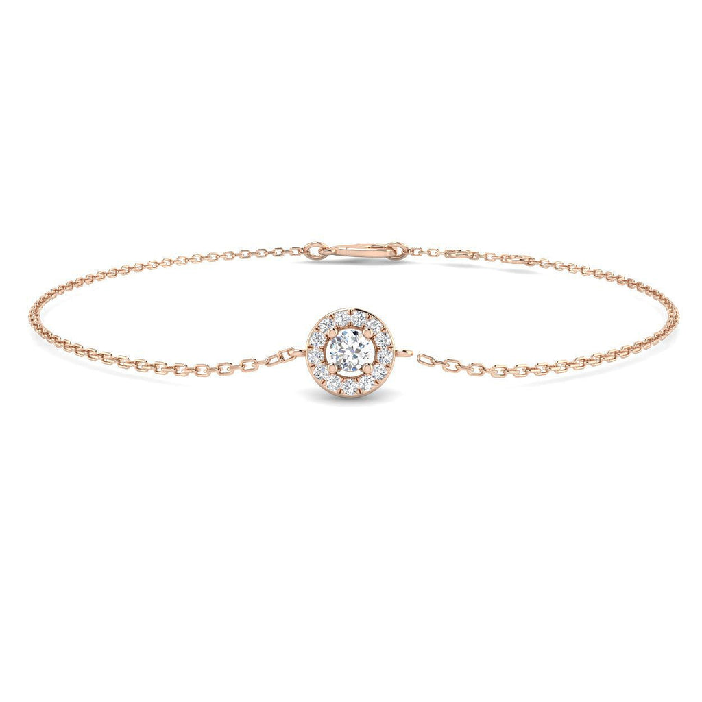 Halo Diamond Bracelet 0.15ct G/SI Quality in 18k Rose Gold - All Diamond