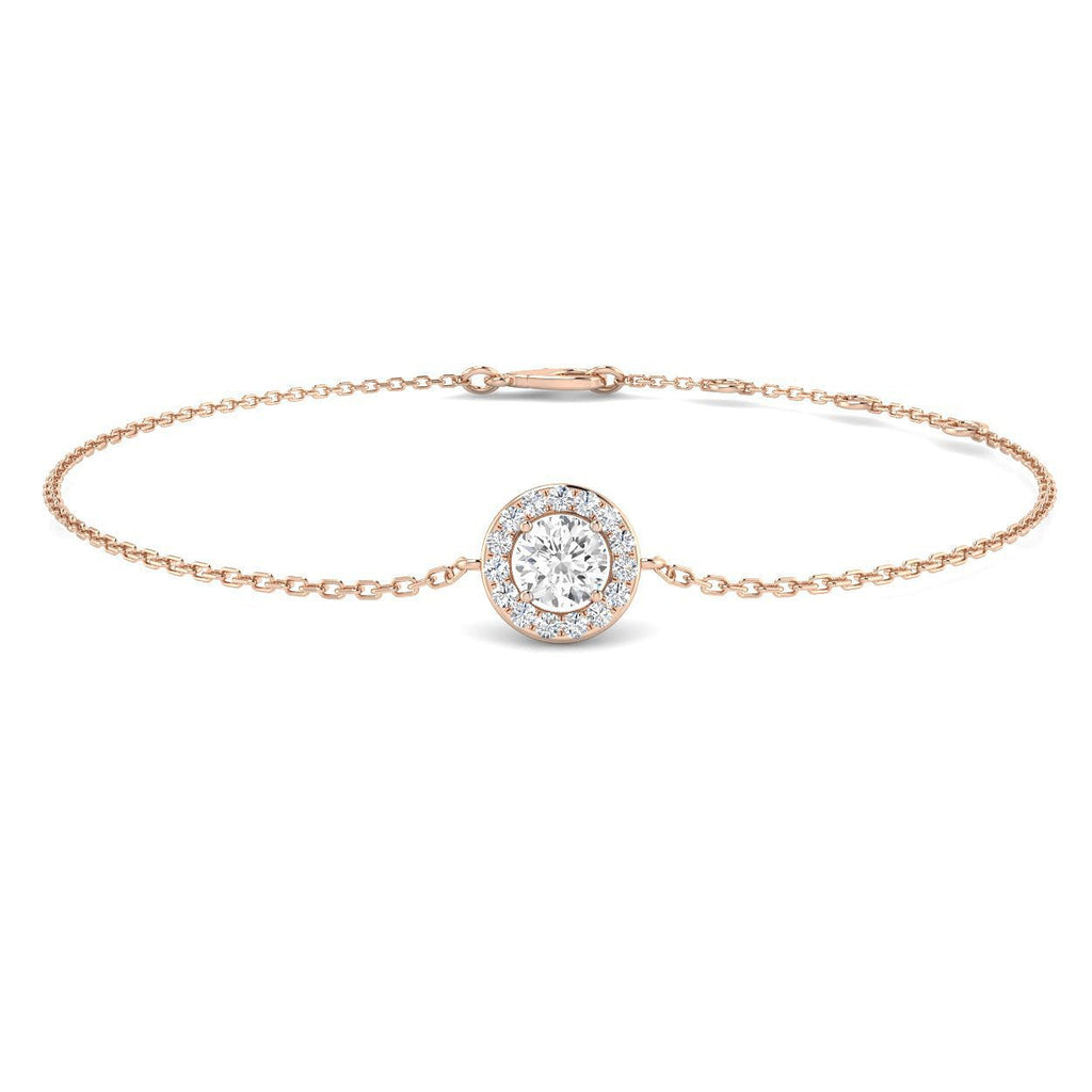 Halo Diamond Bracelet 0.30ct G/SI Quality in 18k Rose Gold - All Diamond