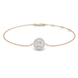 Halo Diamond Bracelet 0.40ct G/SI Quality in 18k Rose Gold - All Diamond