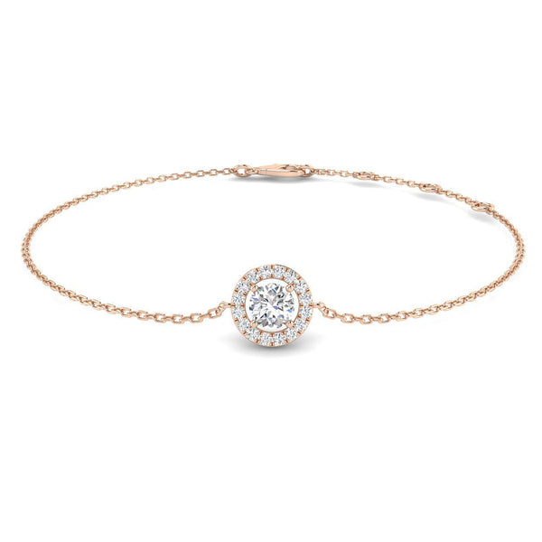 10 Best Diamond Bracelets And Bangles 2 Halo Diamond Bracelet 040Ct Gsi Quality In 18K Rose Gold