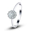 Certified Halo Diamond Engagement Ring with 0.30ct G/SI in 18K White Gold