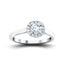 Halo Diamond Engagement Ring with 0.80ct G/SI in 18k White Gold - All Diamond