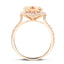 Halo Oval Morganite 4.26ct and Diamond 0.49ct Ring in 9k Rose Gold - All Diamond