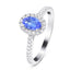Halo Oval Tanzanite 0.47ct and Diamond 0.27ct Ring in 18K White Gold
