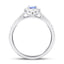 Halo Oval Tanzanite 0.47ct and Diamond 0.27ct Ring in Platinum - All Diamond