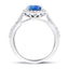 Halo Oval Tanzanite 1.85ct and Diamond 0.41ct Ring in Platinum - All Diamond