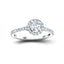 Halo Side Stone Diamond Engagement Ring 0.90ct G/SI 18k White Gold - All Diamond