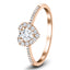 Heart Diamond Engagement Side Stone Ring 0.35ct G/SI 18k Rose Gold