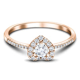 Heart Diamond Engagement Side Stone Ring 0.35ct G/SI 18k Rose Gold - All Diamond