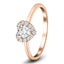 Heart Halo Diamond Engagement Ring with 0.30ct in 18k Rose Gold