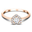 Heart Halo Diamond Engagement Ring with 0.30ct in 18k Rose Gold - All Diamond