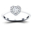 Heart Halo Diamond Engagement Ring with 0.30ct in 18k White Gold - All Diamond