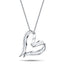 Heart Necklace 0.30ct Baguette Diamond 18K White Gold