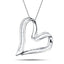 Heart Necklace 1.00ct Baguette Diamond 18K White Gold