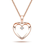 Heart Pendant 0.02ct Diamond 9K Rose Gold - All Diamond