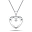 Heart Pendant Necklace 0.02ct Diamond 9K White Gold