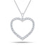Heart Shape 0.50ct Diamond Pendant in 18K White Gold - All Diamond