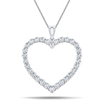 Heart Shape 1.20ct Diamond Pendant in 18K White Gold - All Diamond